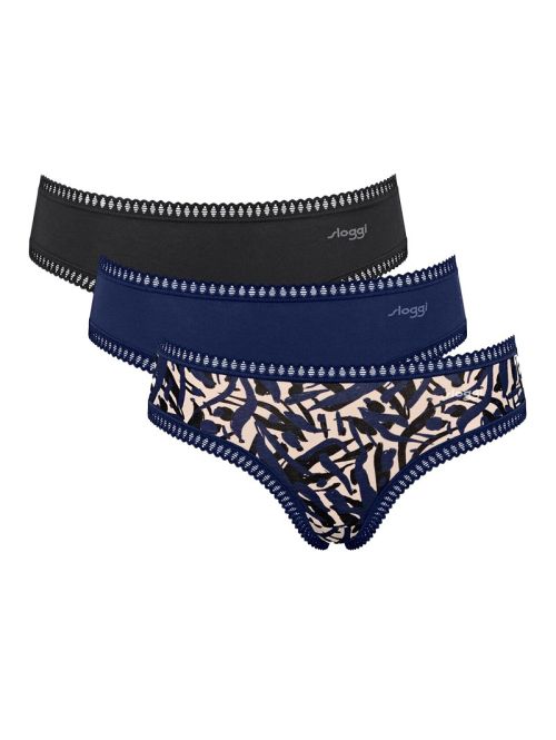 Sloggi trójpak majtki damskie hipster GO Crush Hipster C3P, Kolor: wielokolorowy-M008, Rozmiar: XS  sklep ebielizna.pl