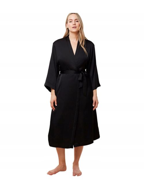 Szlafrok Damski Triumph Robes Satin Robe 01, Kolor: czarny, Rozmiar: 36/38  sklep ebielizna.pl