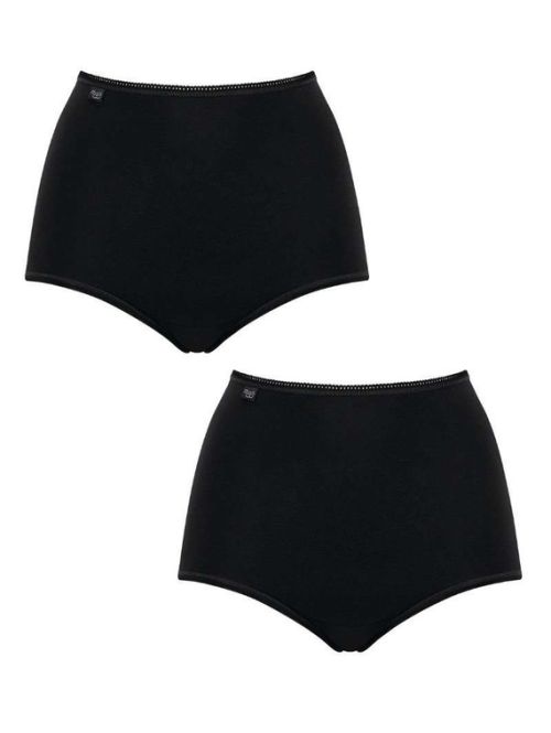2 x Majtki damskie sloggi 24/7 Cotton H Maxi C2P, Kolor: czarny, Rozmiar: 40  sklep ebielizna.pl