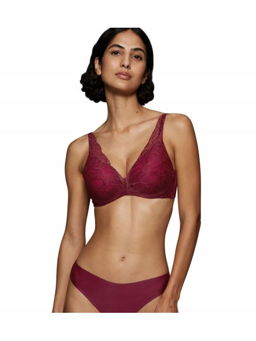 Biustonosz Triumph Body Make-Up Illusion Lace WP, Kolor: burgund, Rozmiar: 80E  sklep ebielizna.pl