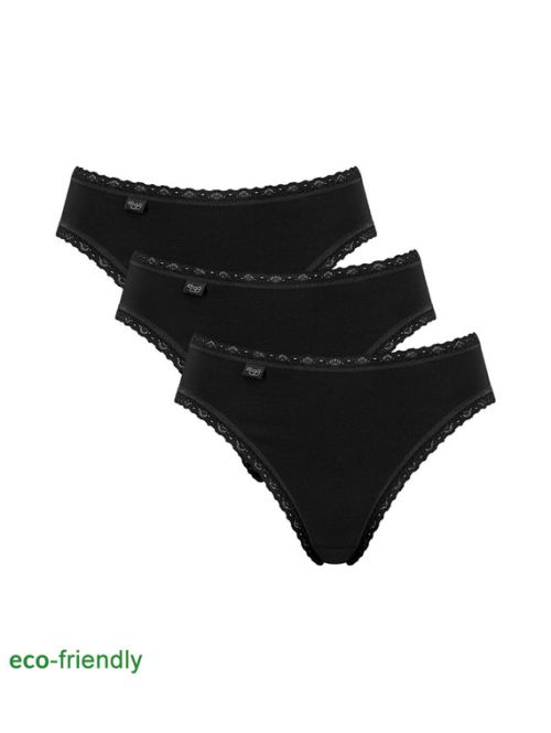 Klasyczne majtki z bawełny sloggi 24/7 Cotton Lace Tai C3P biały, Kolor: czarny, Rozmiar: 42  sklep ebielizna.pl