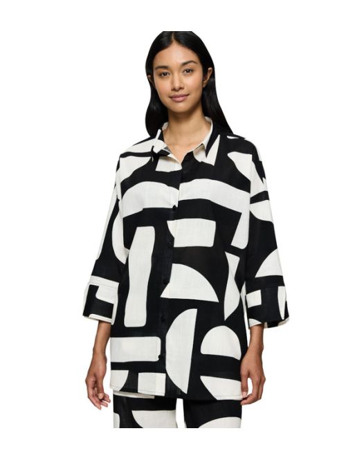 Triumph koszula damska Summer Wear Boyfriend Shirt, Kolor: czarny z białym, Rozmiar: 40  sklep ebielizna.pl