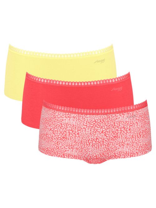 3 x Majtki damskie sloggi GO Crush Short C3P, Kolor: wielokolorowy V015, Rozmiar: L  sklep ebielizna.pl