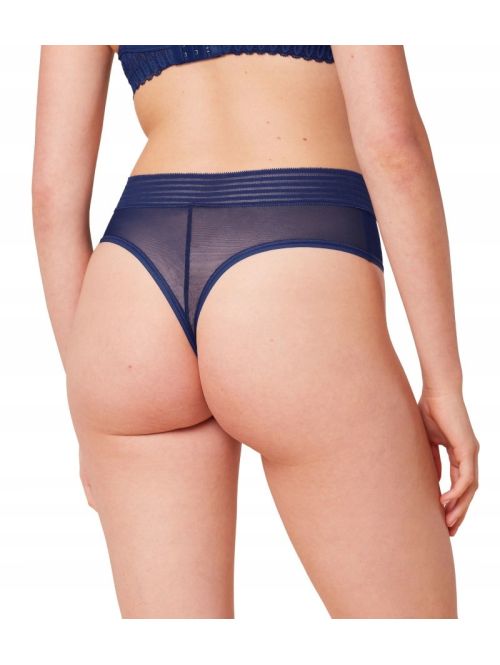 Majtki Damskie Stringi Triumph Tempting Sheer Highwaist, Kolor: granatowy, Rozmiar: M  sklep ebielizna.pl