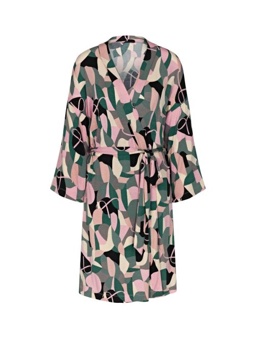 Triumph czarny szlafrok damski Aura Spotlight Robe, Kolor: wielokolorowy, Rozmiar: 44/46  sklep ebielizna.pl