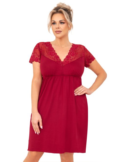 Koszula nocna Livia Plus Burgundowa, Kolor: bordowy, Rozmiar: XXXL  sklep ebielizna.pl