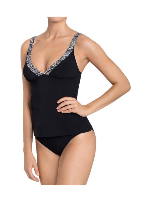 Góra od stroju tankini Sloggi Swim Nightblue Pearls CTOPL czarny z białym, Kolor: czarny z białym, Rozmiar: 38  sklep ebielizna.pl