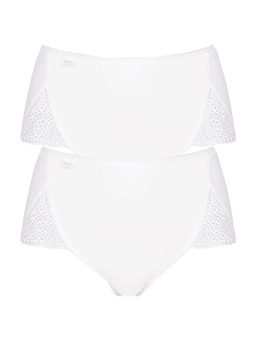 Komplet 2 sztuk fig damskich o pełnym kroju Sloggi Pure Sense Luxe Maxi C2P biały, Kolor: biały, Rozmiar: 46  sklep ebielizna.pl