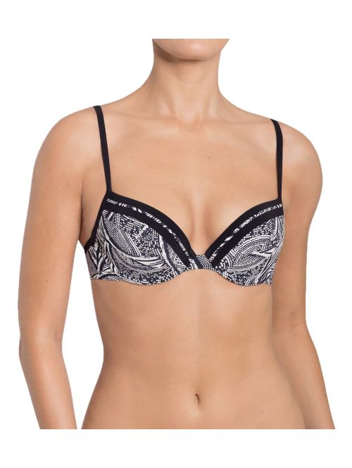 Góra od stroju push up Sloggi Swim Nightblue Pearls CTOWU czarny z białym, Kolor: czarny z białym, Rozmiar: 42B  sklep ebielizna.pl
