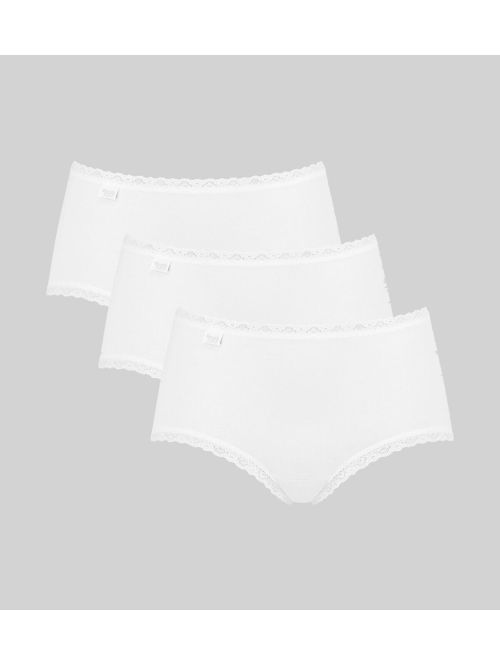 Majtki damskie  z szerszymi bokami Sloggi 24/7 Cotton Lace Midi C3P biały, Kolor: biały, Rozmiar: 38  sklep ebielizna.pl