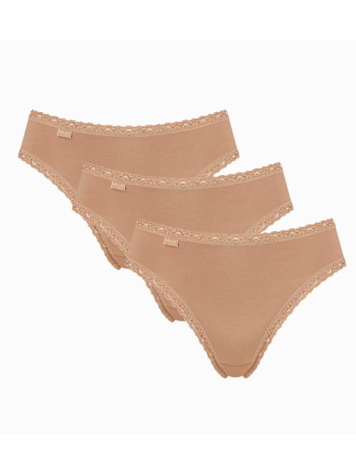 Klasyczne majtki z bawełny sloggi 24/7 Cotton Lace Tai C3P cielisty, Kolor: cielisty, Rozmiar: 46  sklep ebielizna.pl