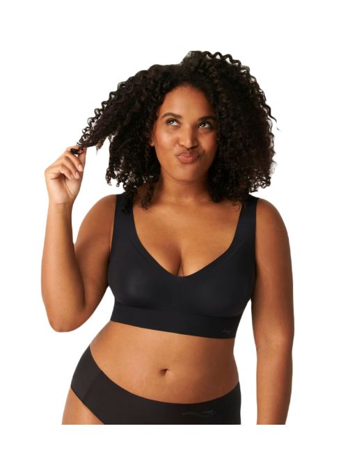 Bestsellerowy top z delikatnie usztywnianymi miskami bez fiszbin Sloggi Zero Feel Bralette biały, Kolor: czarny, Rozmiar: S  sklep ebielizna.pl