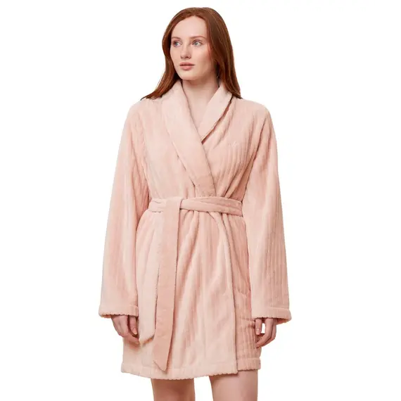 Szlafrok Damski Triumph Robes FLEECE ROBE 3/4, Kolor: blady róż, Rozmiar: 40/42