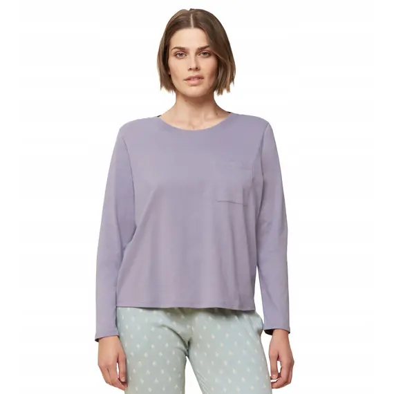 Piżama Bluzka Mix & Match LSL Top Chest Pocket, Kolor: szary, Rozmiar: 44