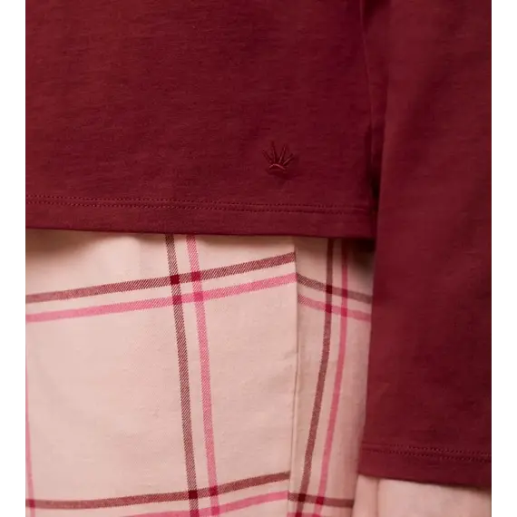 Triumph koszulka piżamowa Mix & Match LSL Top Chest Pocket, Kolor: bordowy, Rozmiar: 38, 3 image