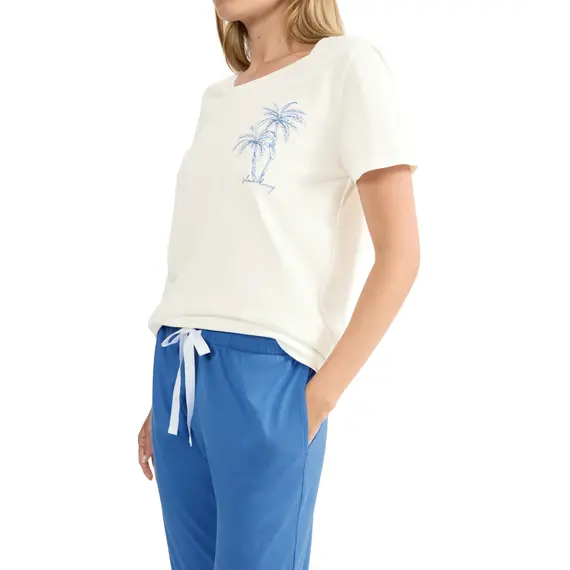 Piżama damska Triumph Sets PK Capri X 03, Kolor: niebiesko-biały, Rozmiar: 36, 4 image