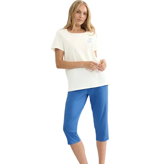 Piżama damska Triumph Sets PK Capri X 03, Kolor: niebiesko-biały, Rozmiar: 36, 5 image