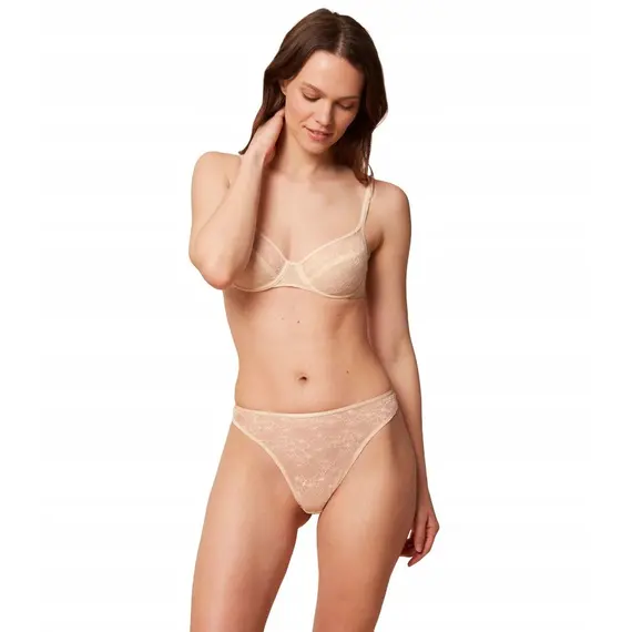 Triumph majtki damskie Bright Spotlight High Leg string, Kolor: beżowy, Rozmiar: 38, 5 image