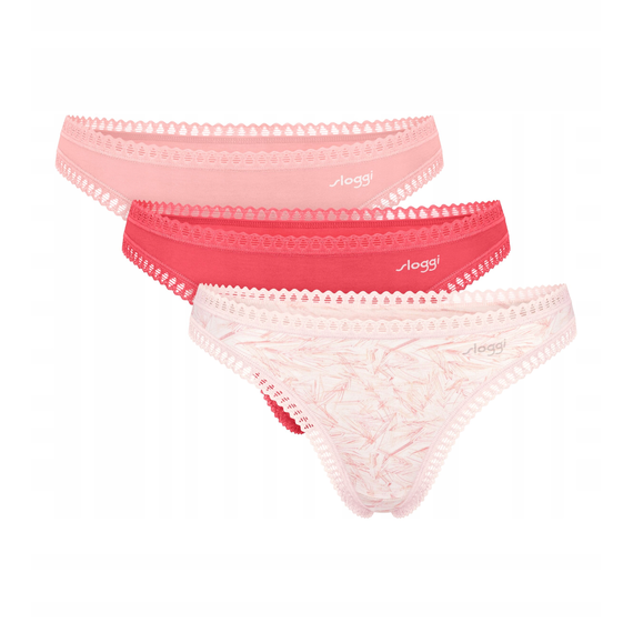 3 x Majtki damskie Sloggi Go Crush Stringi, Kolor: wielokolorowy M005, Rozmiar: S