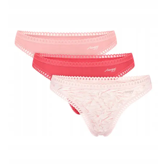 3 x Majtki damskie Sloggi Go Crush Stringi, Kolor: wielokolorowy M005, Rozmiar: L