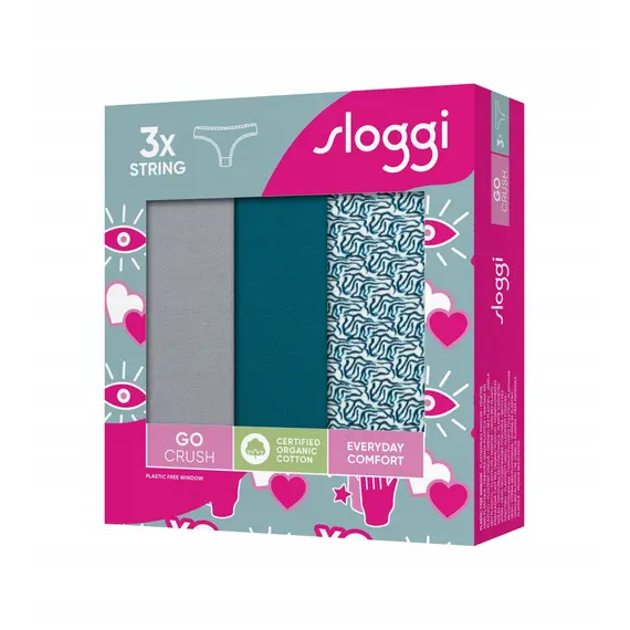 3 x Majtki damskie Sloggi Go Crush Stringi, Kolor: wielokolorowy V022, Rozmiar: L, 5 image