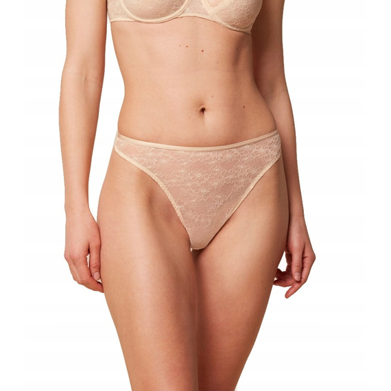 Triumph majtki damskie Bright Spotlight High Leg string, Kolor: beżowy, Rozmiar: 36