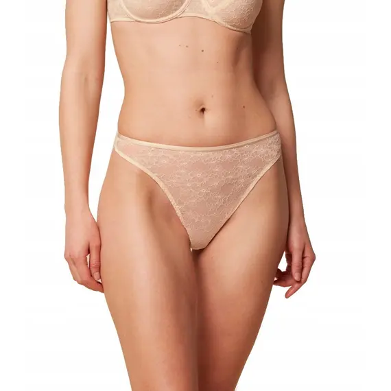 Triumph majtki damskie Bright Spotlight High Leg string, Kolor: beżowy, Rozmiar: 38