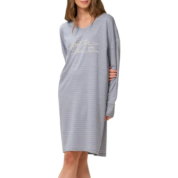 Triumph koszula nocna damska Nightdresses NDK LSL 10 CO/MD, Kolor: szary melanż, Rozmiar: 36, 2 image