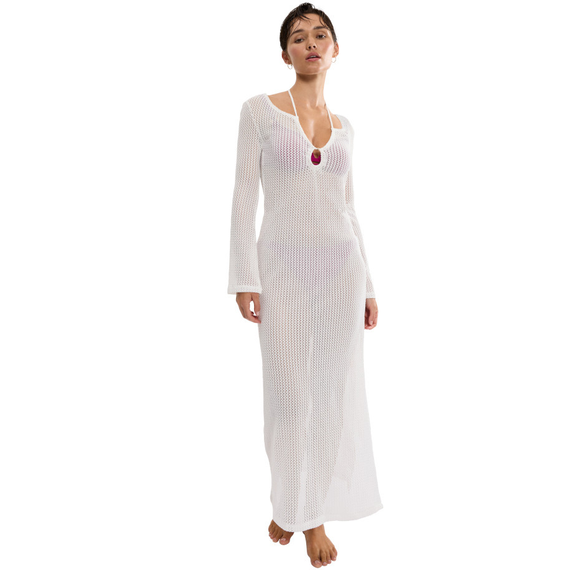 Długa koszula damska Triumph Beach MyWear Crochet Long Dress, Kolor: śmietankowy, Rozmiar: 36, 2 image
