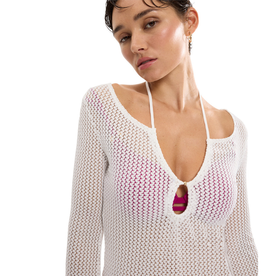 Długa koszula damska Triumph Beach MyWear Crochet Long Dress, Kolor: śmietankowy, Rozmiar: 36, 4 image
