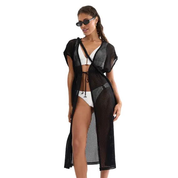 Kimono plażowe Triumph Beach MyWear Crochet Kimono, Kolor: czarny, Rozmiar: 36, 5 image