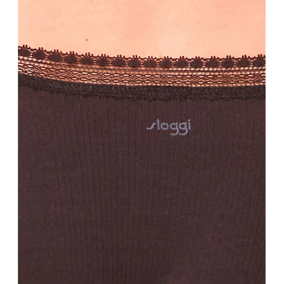 2 x Majtki damskie Sloggi Go Ribbed Tai C2P, Kolor: czarny, Rozmiar: S, 4 image