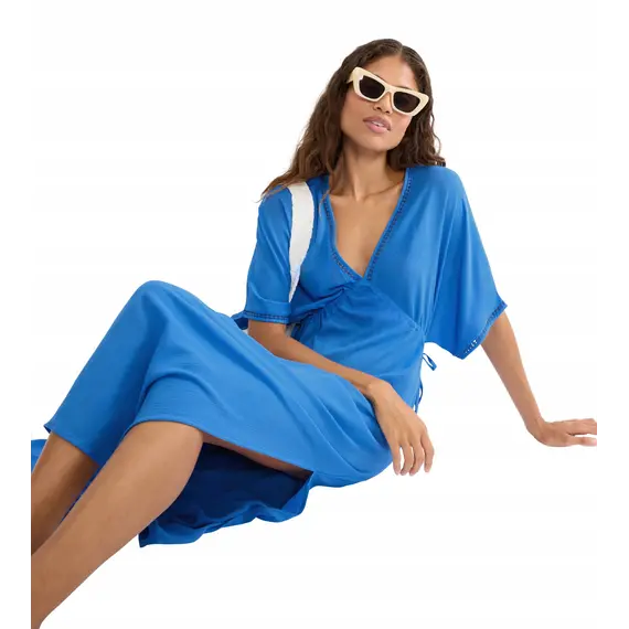 Tunika Sukienka Plażowa Triumph Beach MyWear Kaftan Maxi Dress, Kolor: niebieski, Rozmiar: 38, 4 image