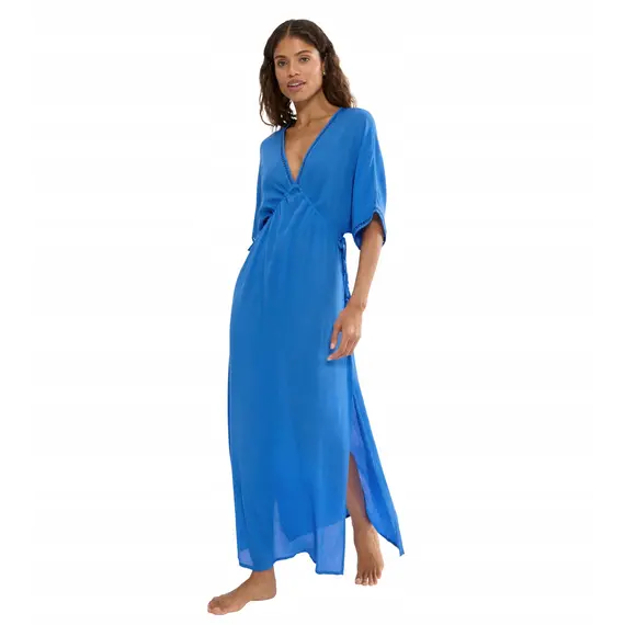 Tunika Sukienka Plażowa Triumph Beach MyWear Kaftan Maxi Dress, Kolor: niebieski, Rozmiar: 38