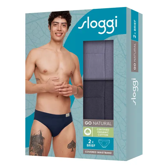2 x Majtki męskie sloggi men GO Natural Brief C2P, Kolor: wielokolorowy V002, Rozmiar: XL, 2 image