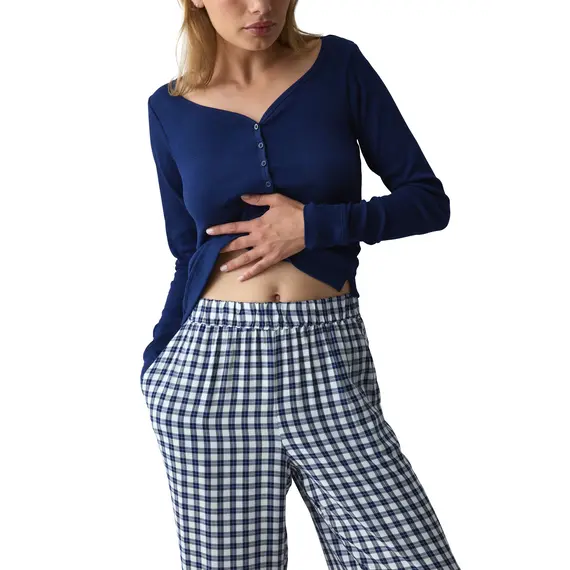 Elegancka Piżama Damska Triumph Elevated Sets PK LSL 01 Granatowa, Kolor: granatowy, Rozmiar: 38, 3 image