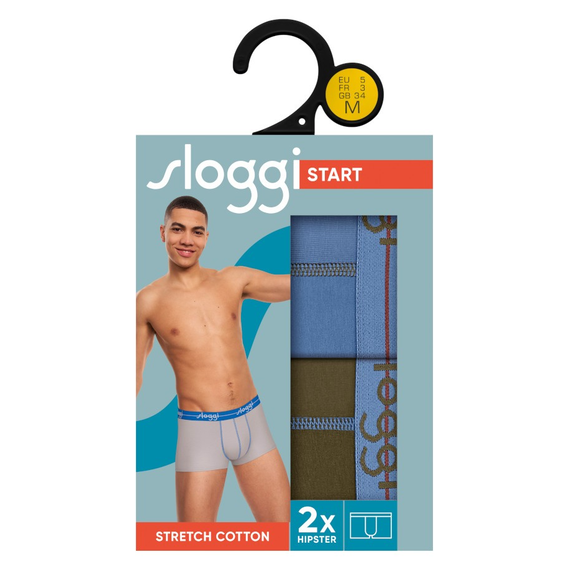 Wielkopak 2 sztuki majtki męskie sloggi men Start Hipster C2P box, Kolor: wielkolororowy-0031, Rozmiar: M, 8 image