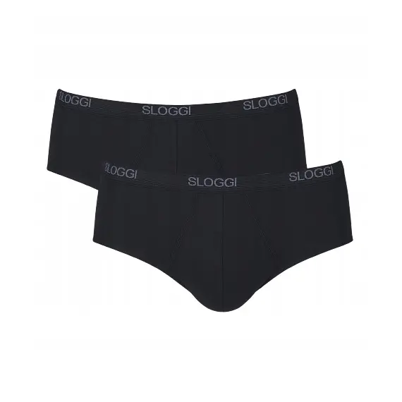 2 x Majtki męskie Slipy Sloggi men Basic Midi 2P, Kolor: czarny, Rozmiar: XL
