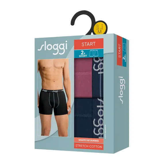 2 x Bokserki męskie sloggi men Start Short C2P box, Kolor: wielokolorowy M021, Rozmiar: L, 10 image