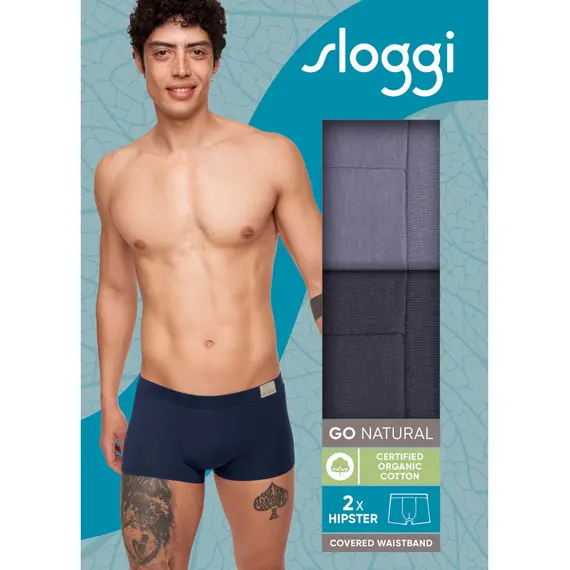 2 x Majtki męskie sloggi men GO Natural Hipster C2P, Kolor: wielokolorowy V002, Rozmiar: M, 7 image