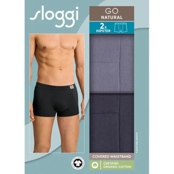 2 x Majtki męskie sloggi men GO Natural Hipster C2P, Kolor: wielokolorowy V002, Rozmiar: M, 9 image