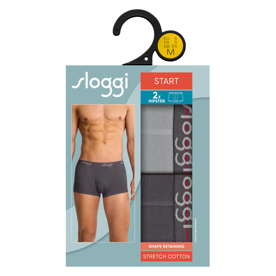 2 x Majtki męskie sloggi men Start Hipster C2P box, Kolor: wielokolorowy 0034, Rozmiar: M, 8 image
