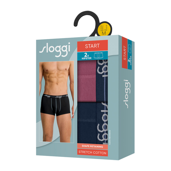 2 x Majtki męskie sloggi men Start Hipster C2P box, Kolor: wielokolorowy M021, Rozmiar: M, 8 image