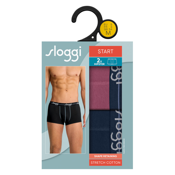 2 x Majtki męskie sloggi men Start Hipster C2P box, Kolor: wielokolorowy M021, Rozmiar: M, 9 image