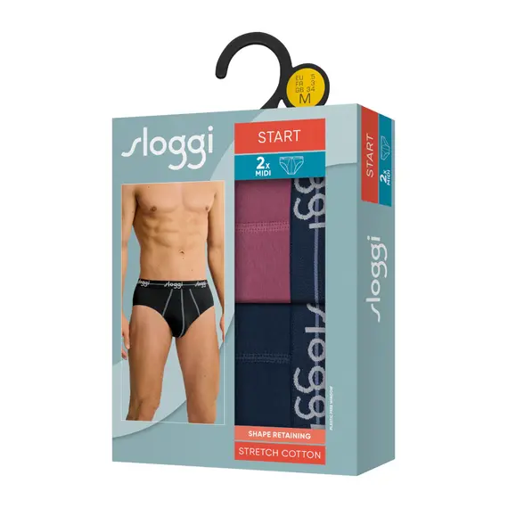 2 x Majtki męskie sloggi men Start Midi C2P box, Kolor: wielokolorowy M021, Rozmiar: M, 9 image