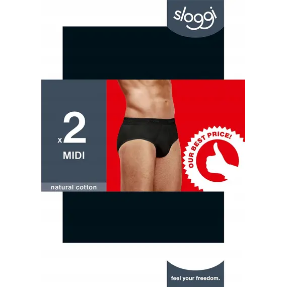 2 x Majtki Slipy Sloggi Men 24/7 Midi 2P, Kolor: czarny, Rozmiar: XL, 7 image