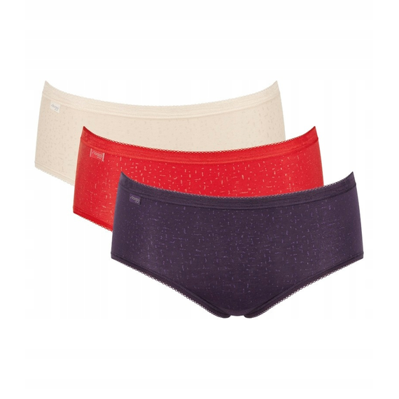 3 x Majtki damskie Sloggi Basic+ Midi C3P, Kolor: wielokolorowy M023, Rozmiar: 42