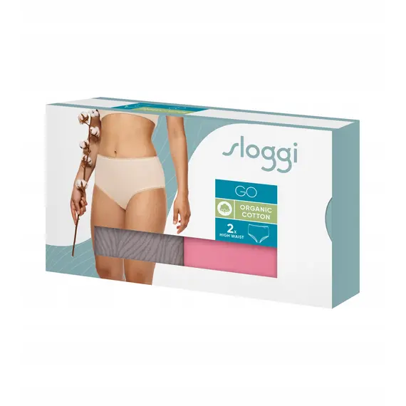 2 x Majtki damskie Sloggi Go High Waist C2P, Kolor: róż z brązem, Rozmiar: S, 2 image