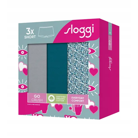 3 x Majtki damskie Sloggi Go Crush Short C3P, Kolor: wielokolorowy V022, Rozmiar: L, 5 image