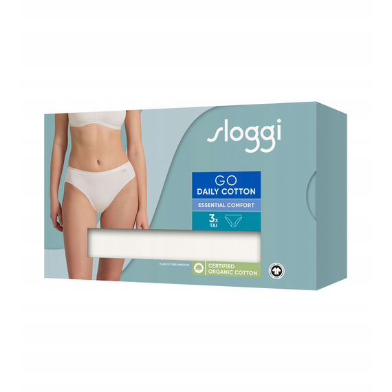 3 x Majtki Damskie Sloggi GO Daily Cotton Tai 3P Bawełna, Kolor: śmietankowy, Rozmiar: XL, 5 image